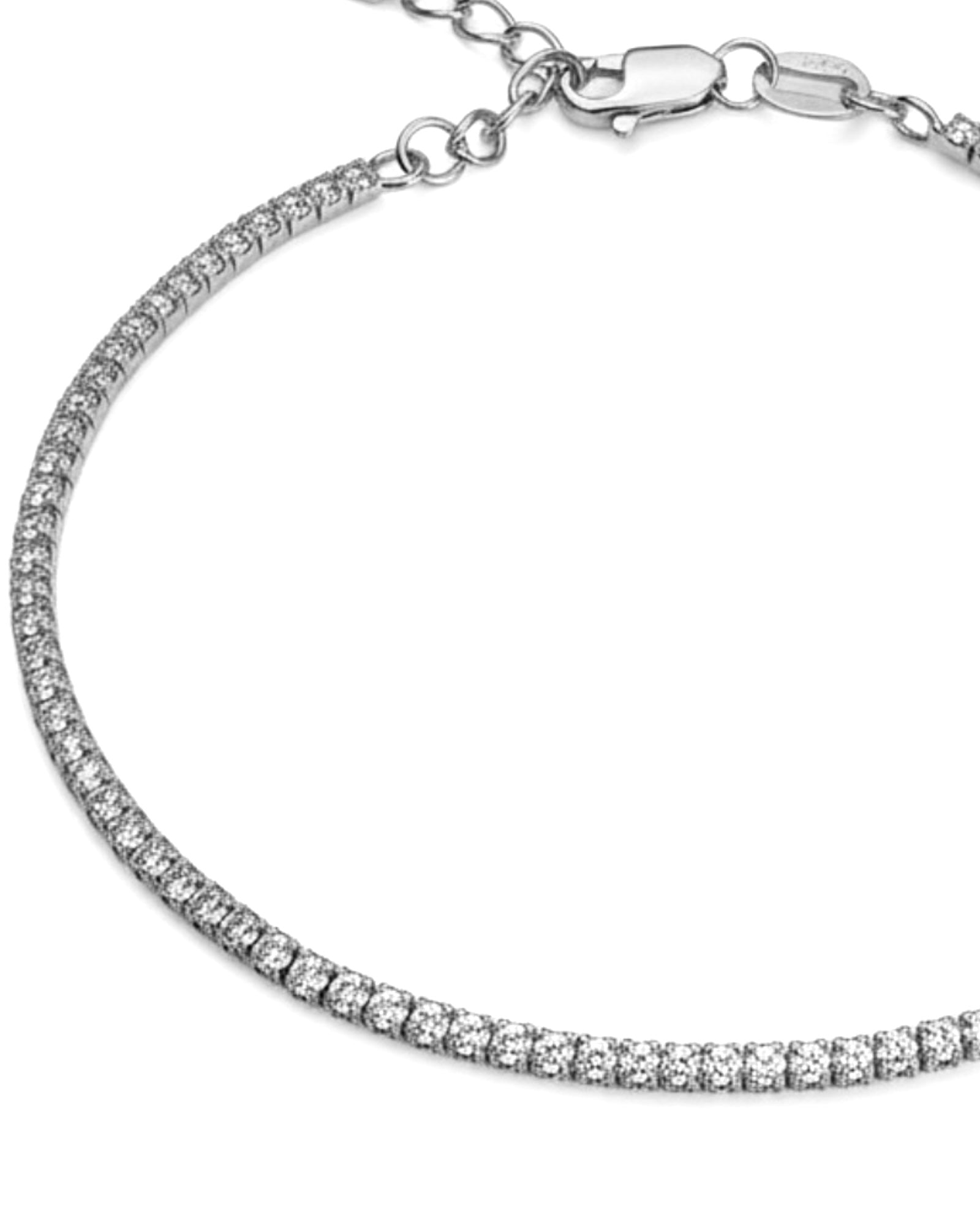 Pulseira com Brilho em Prata