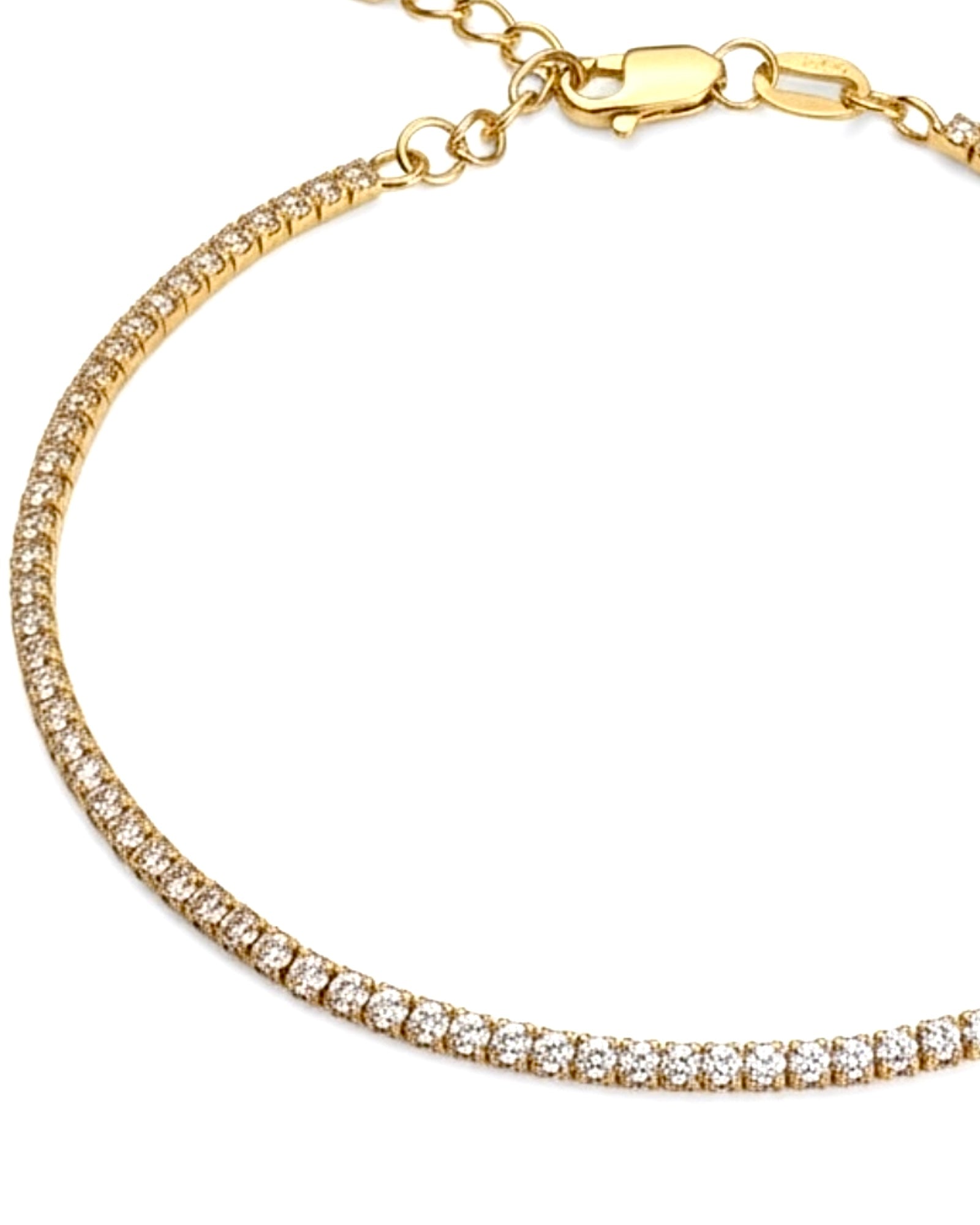 Pulseira com Brilho em Prata Dourada