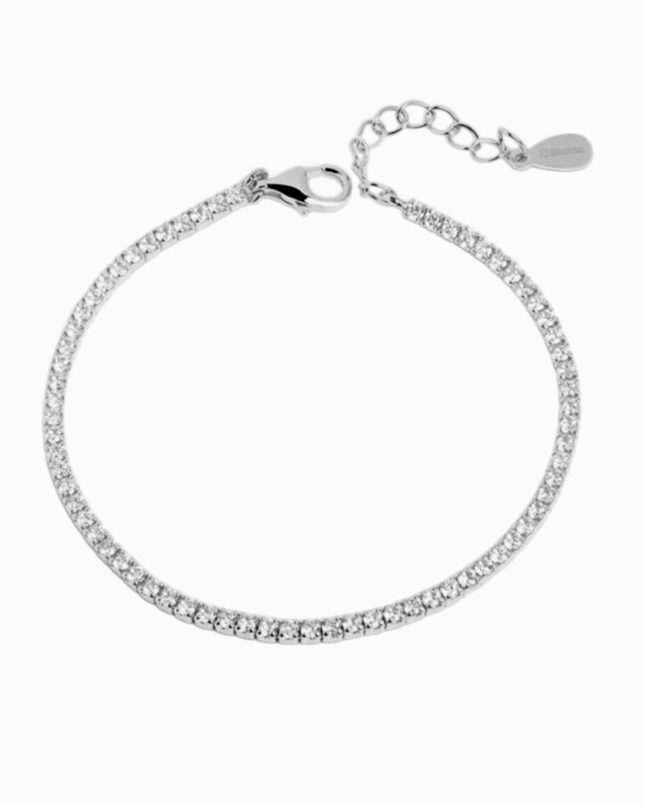 Pulseira com Brilho em Prata