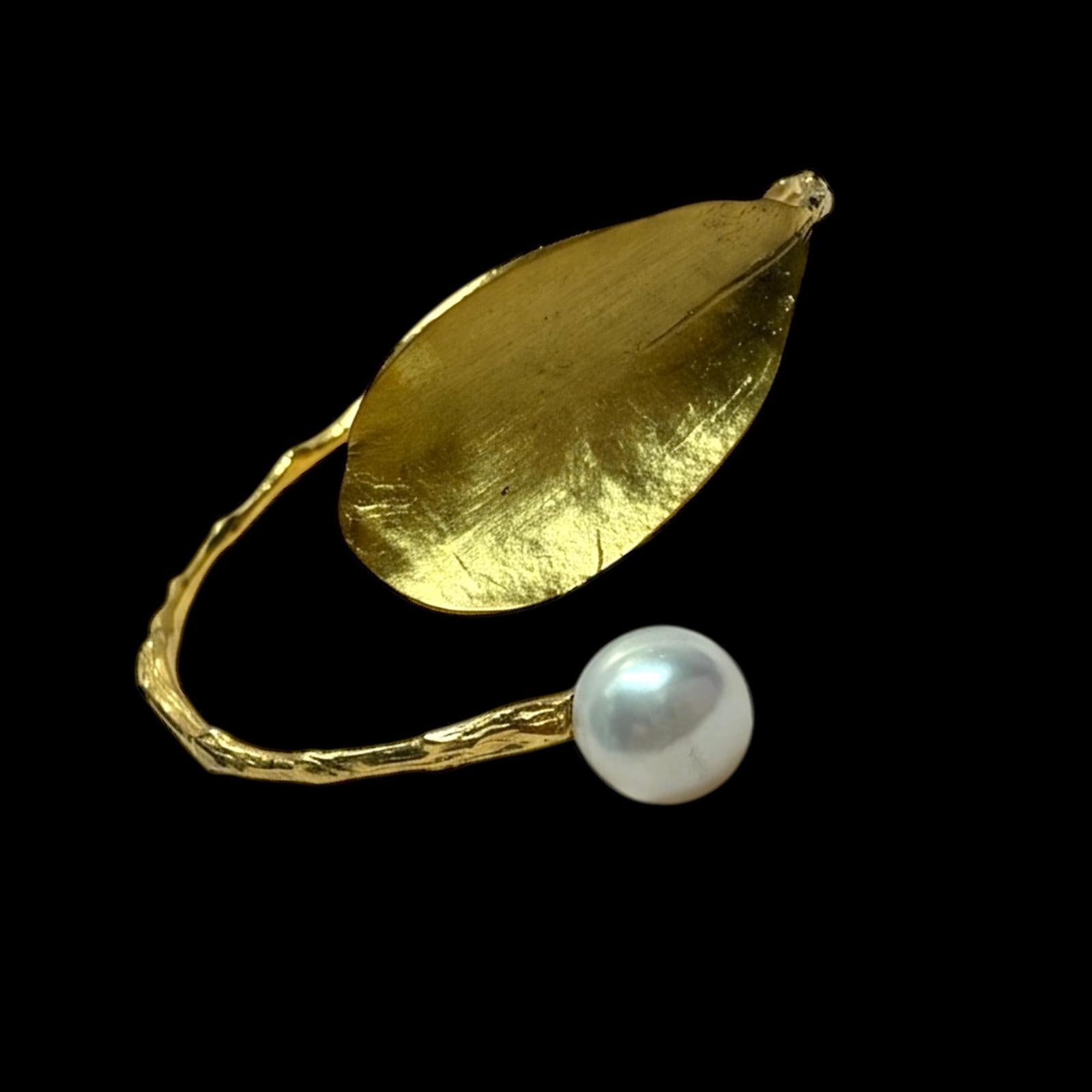 Pulseira em Prata Dourada com Pérola