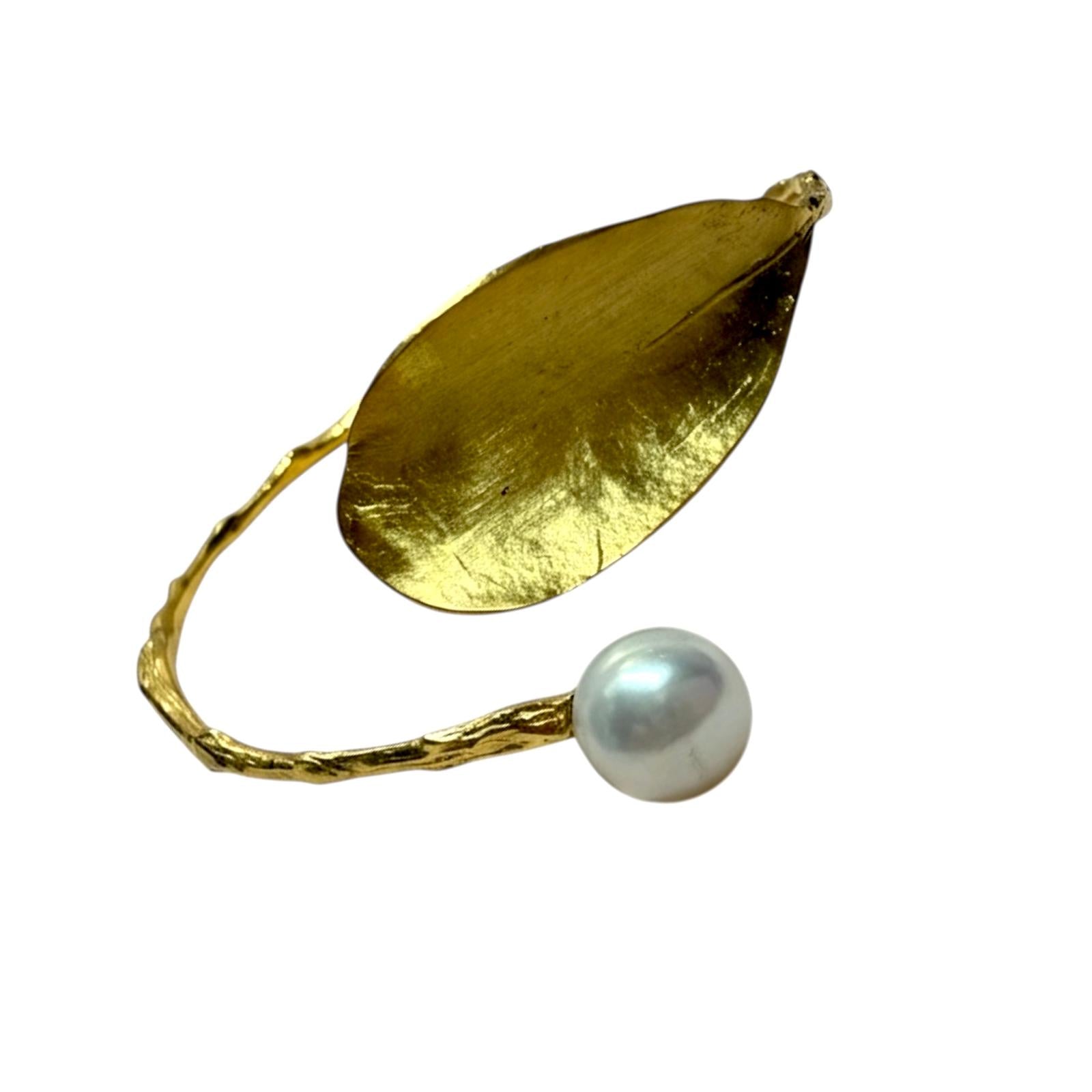 Pulseira em Prata Dourada com Pérola