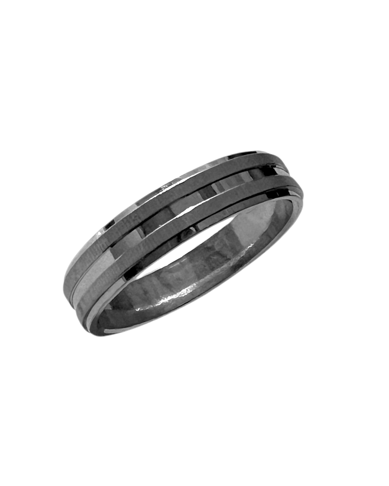 Two Row Silver Wedding Ring