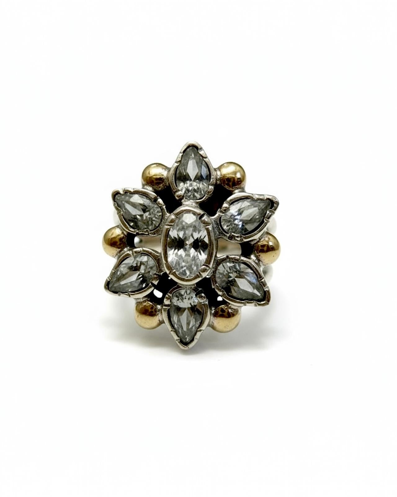 Flower Ring in Silver and Gold