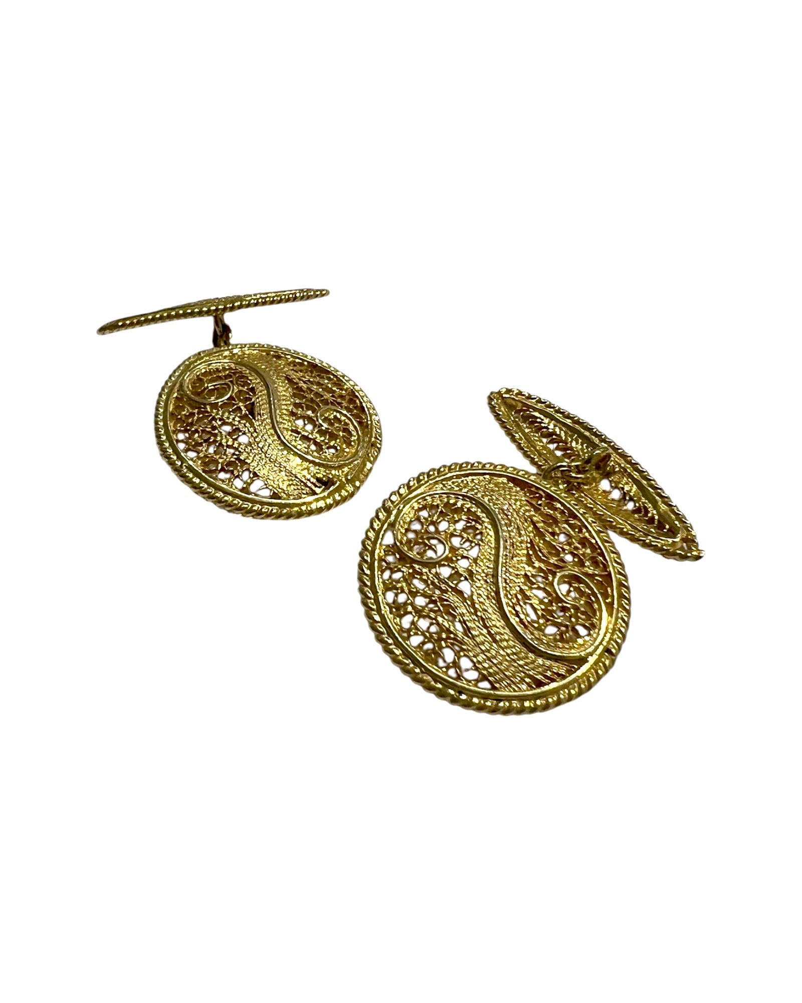 Filigree Cufflinks in Gold Plated Silver