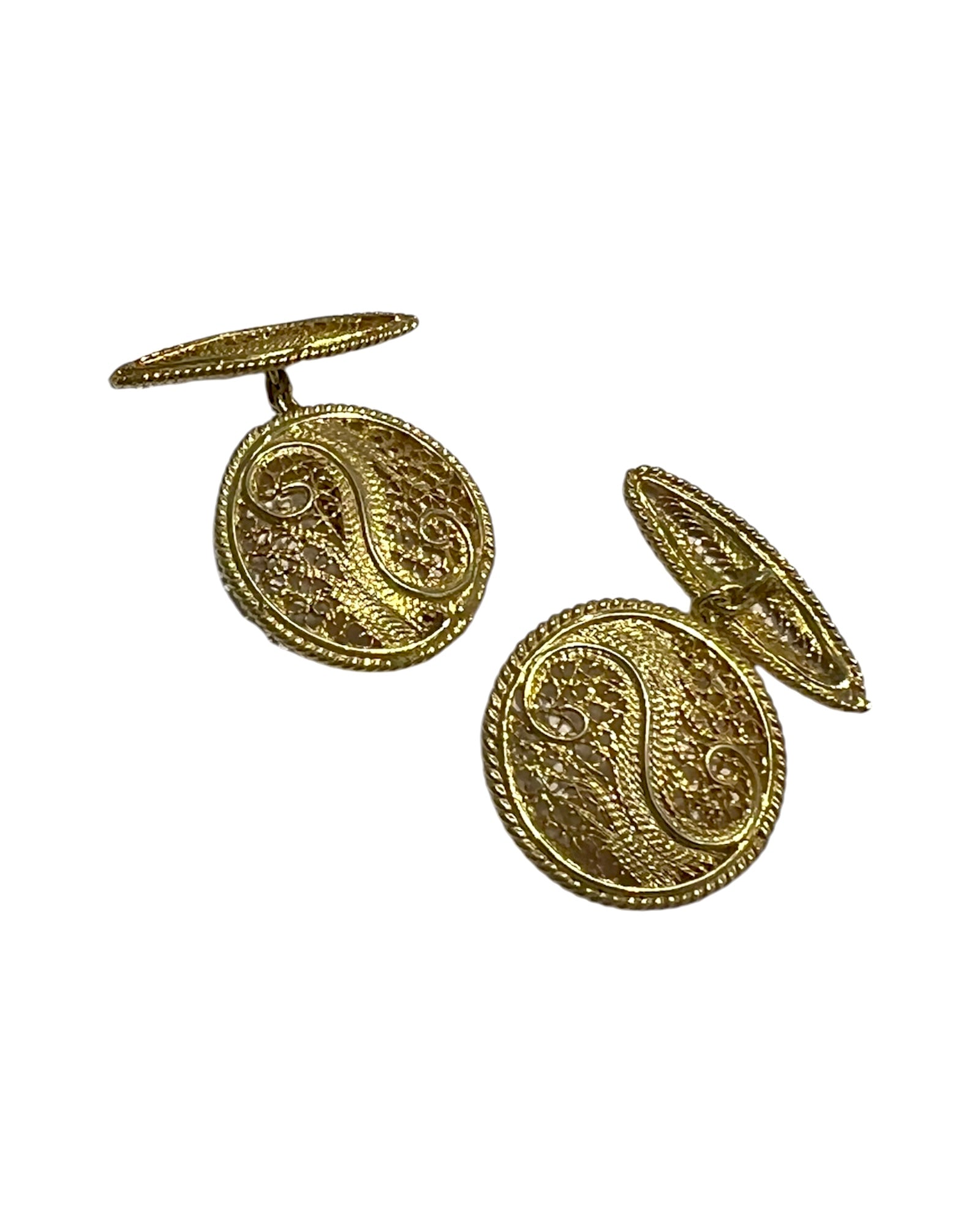 Filigree Cufflinks in Gold Plated Silver