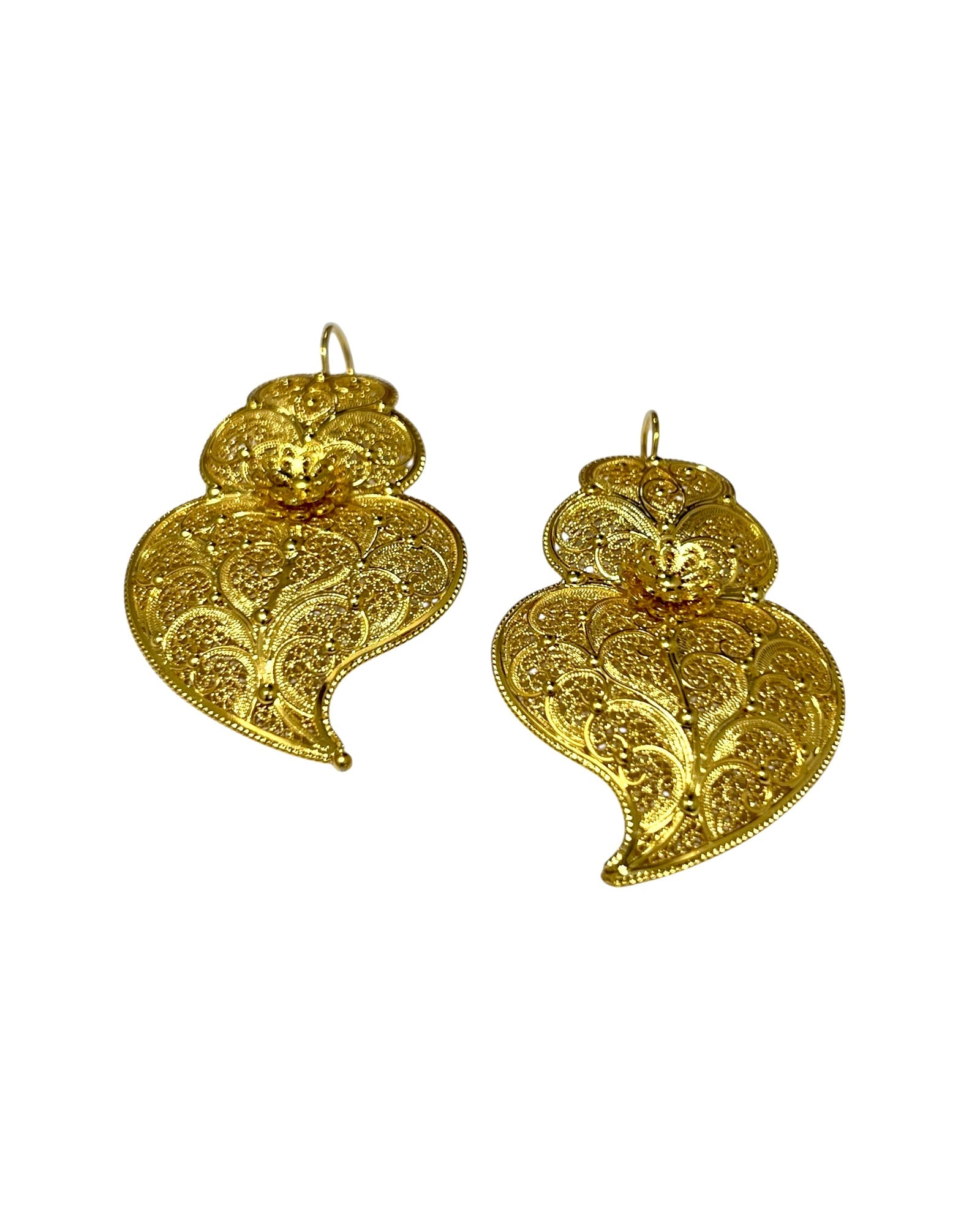 Viana Heart Earrings in Gold Plated Silver