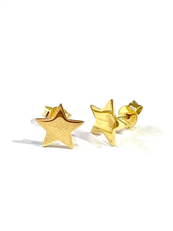 Brincos Estrelas em Prata Dourada