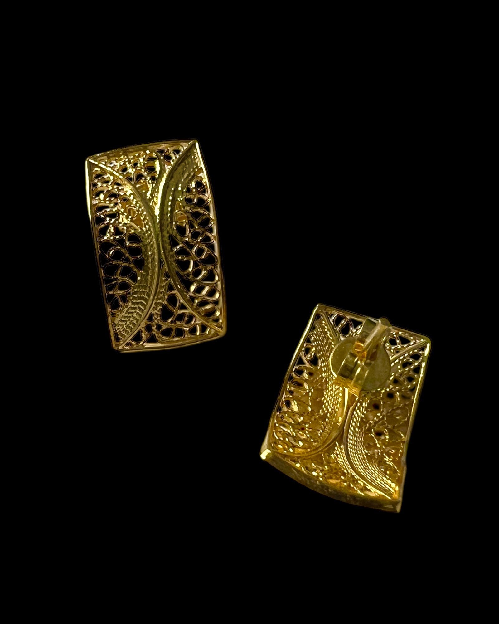 Filigree Earrings in Gold Plated Silver