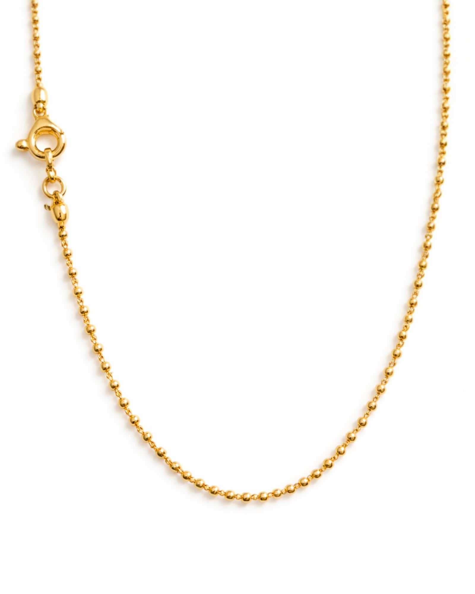 Colar Simples Bolinhas em Prata Dourada - 80cm