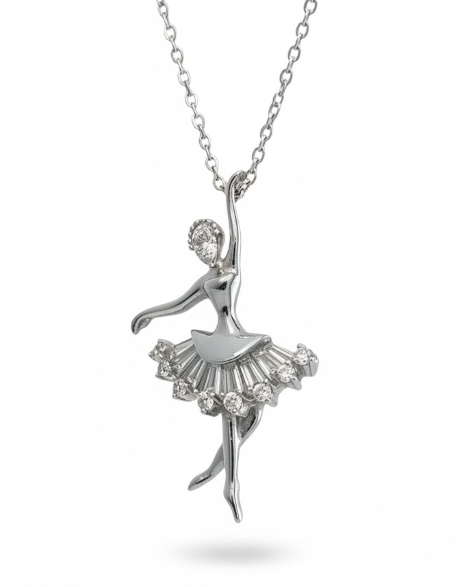 Colar Bailarina em Prata Branca