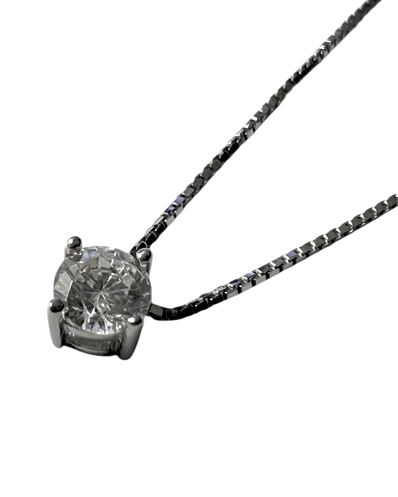Solitaire Silver Necklace