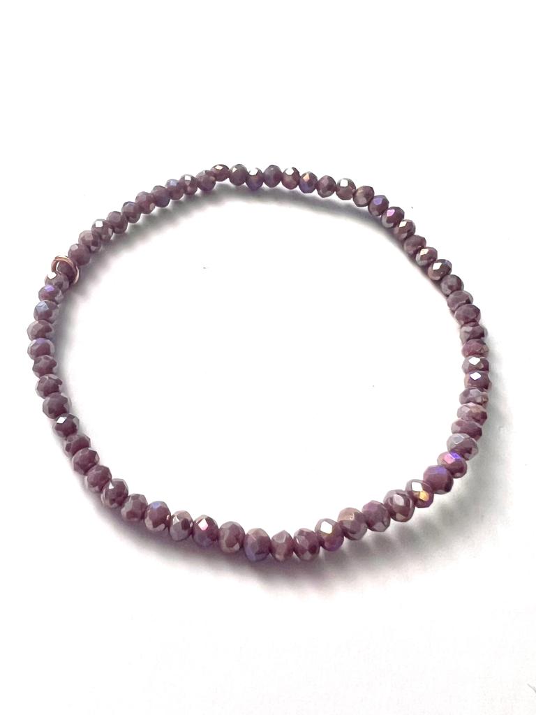 Pulseira Lilas com Prata Rosa