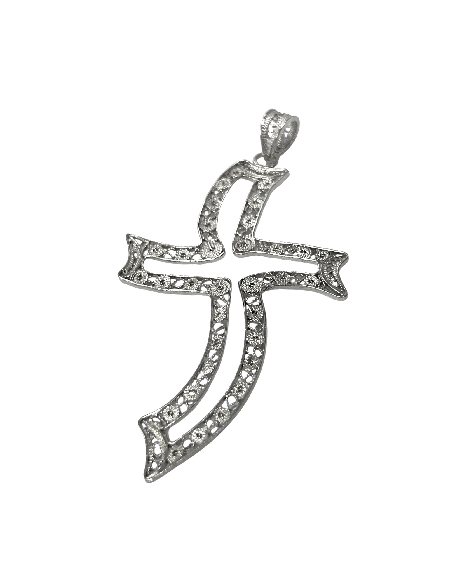 Filigree Cross Medal in Silver