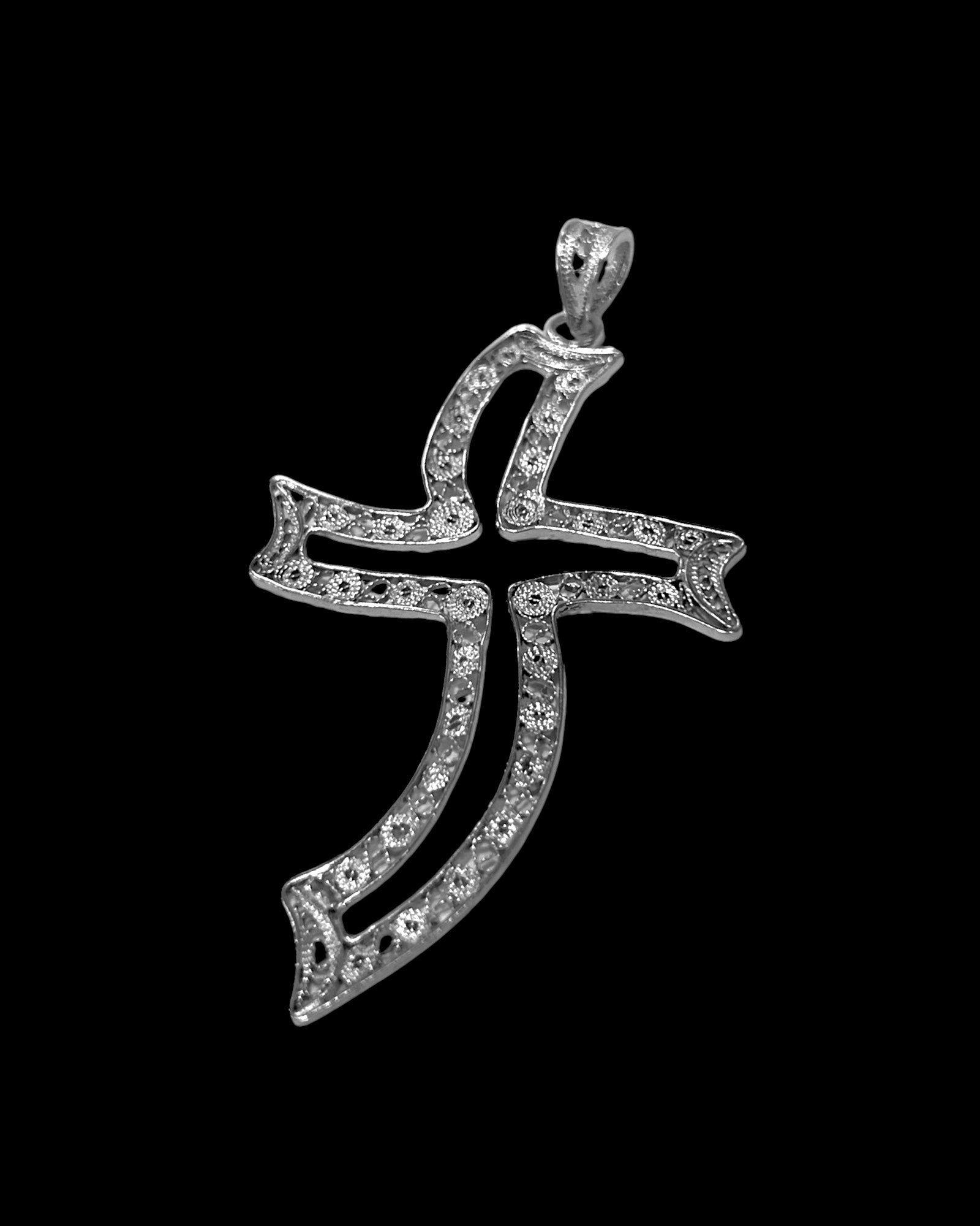 Filigree Cross Medal in Silver