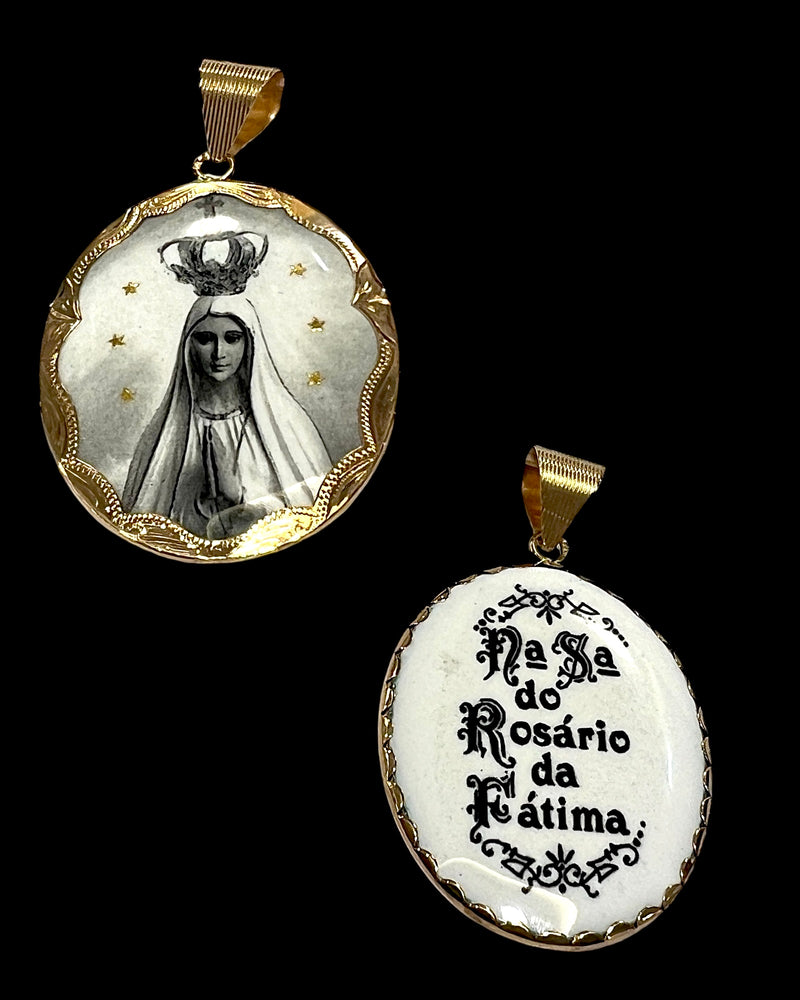 Medalha Nossa Senhora Rosário de Fátima em Ouro