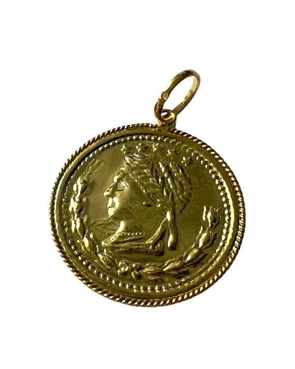 Medalha Imagem Libra em Prata Dourada