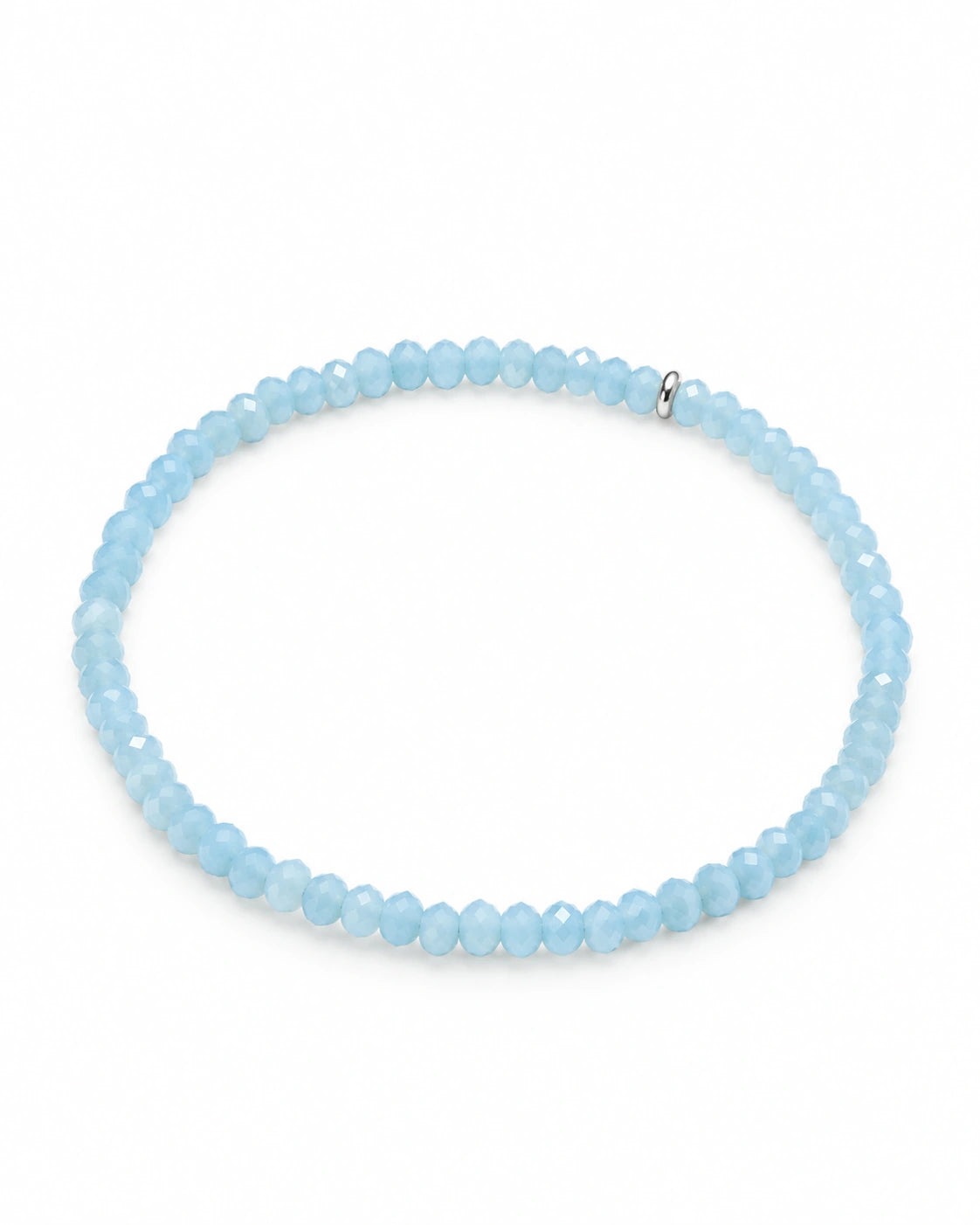 11 - Pulseira Pedras Azul Claro com Prata