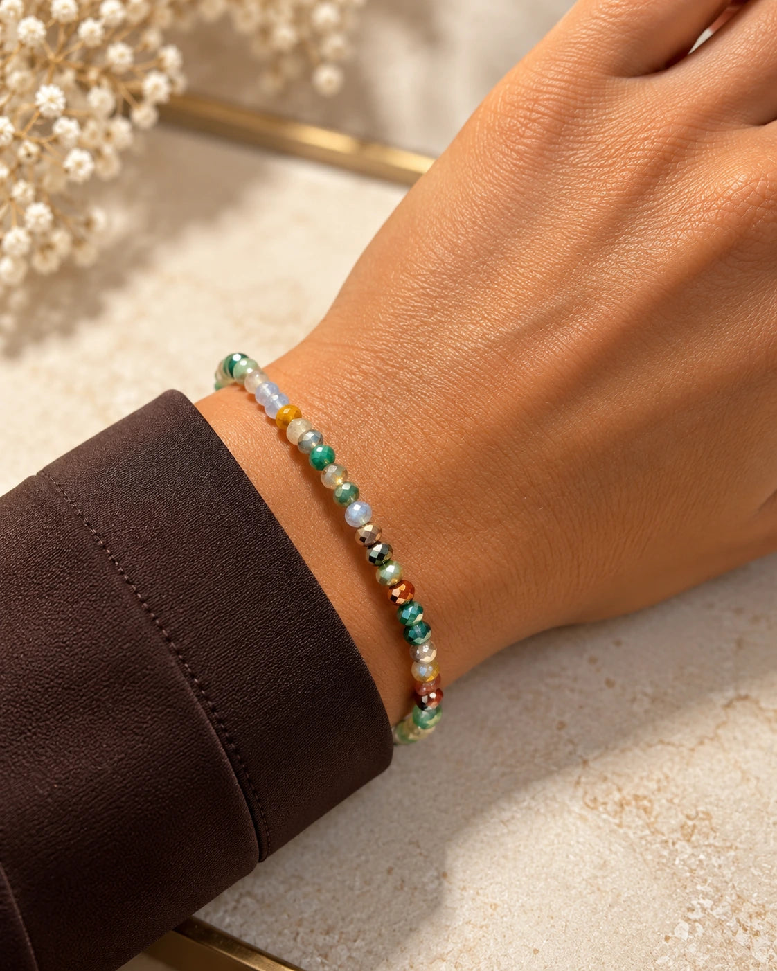 9 - Pulseira Pedras Multicoloridas com Prata