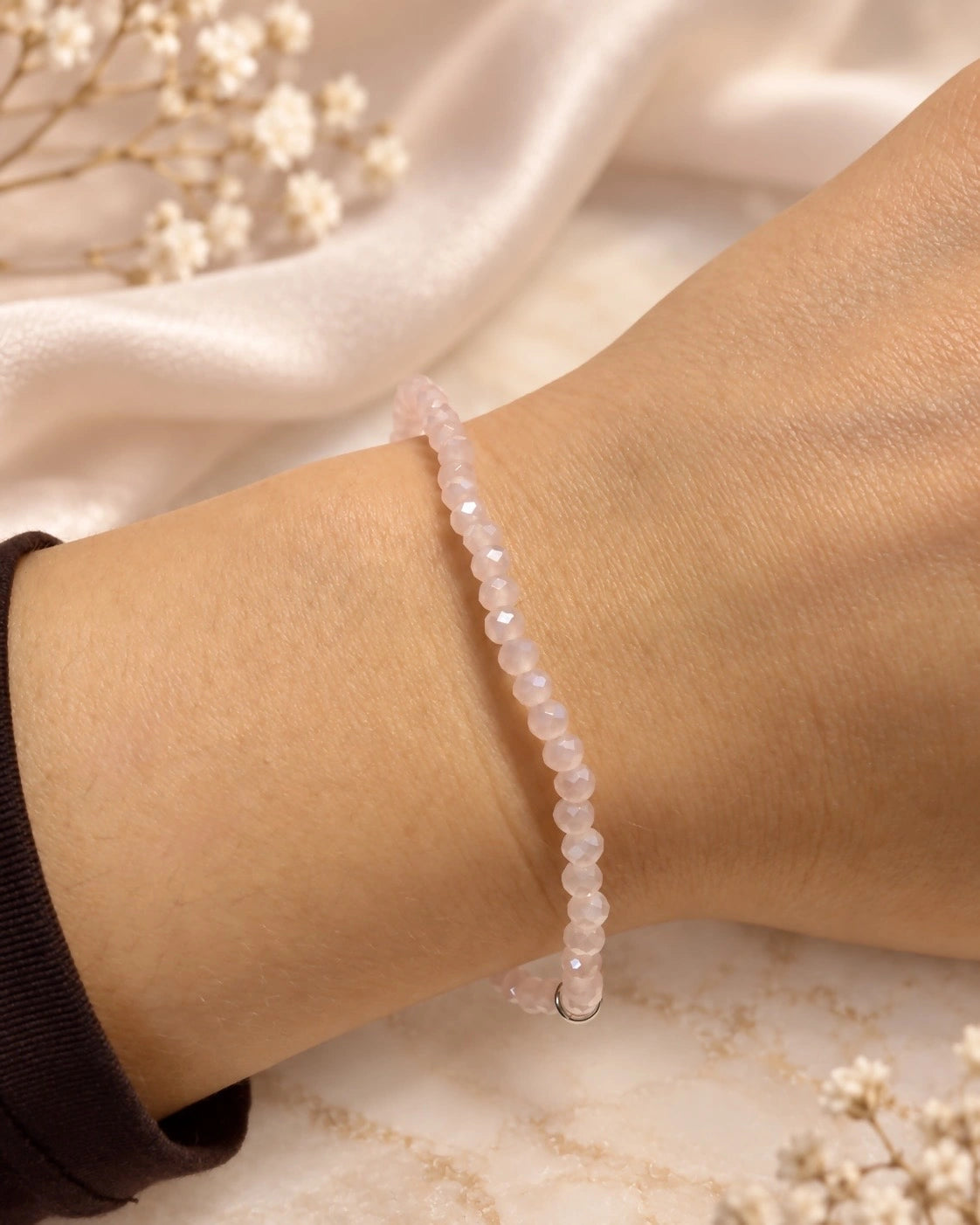 Red Violet Bracelet with Gold Silver