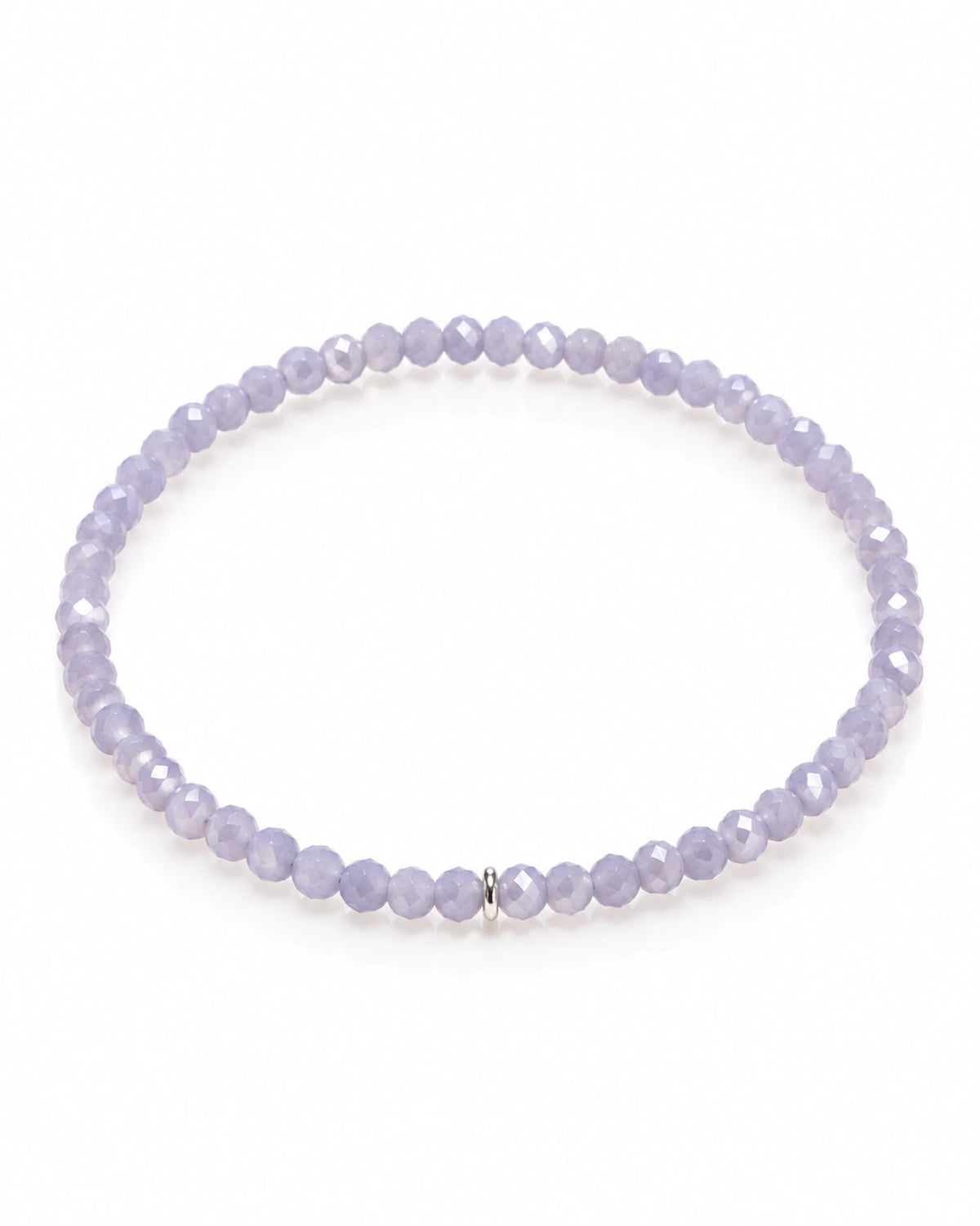 24 - Pulseira Pedras Lilás Claro com Prata