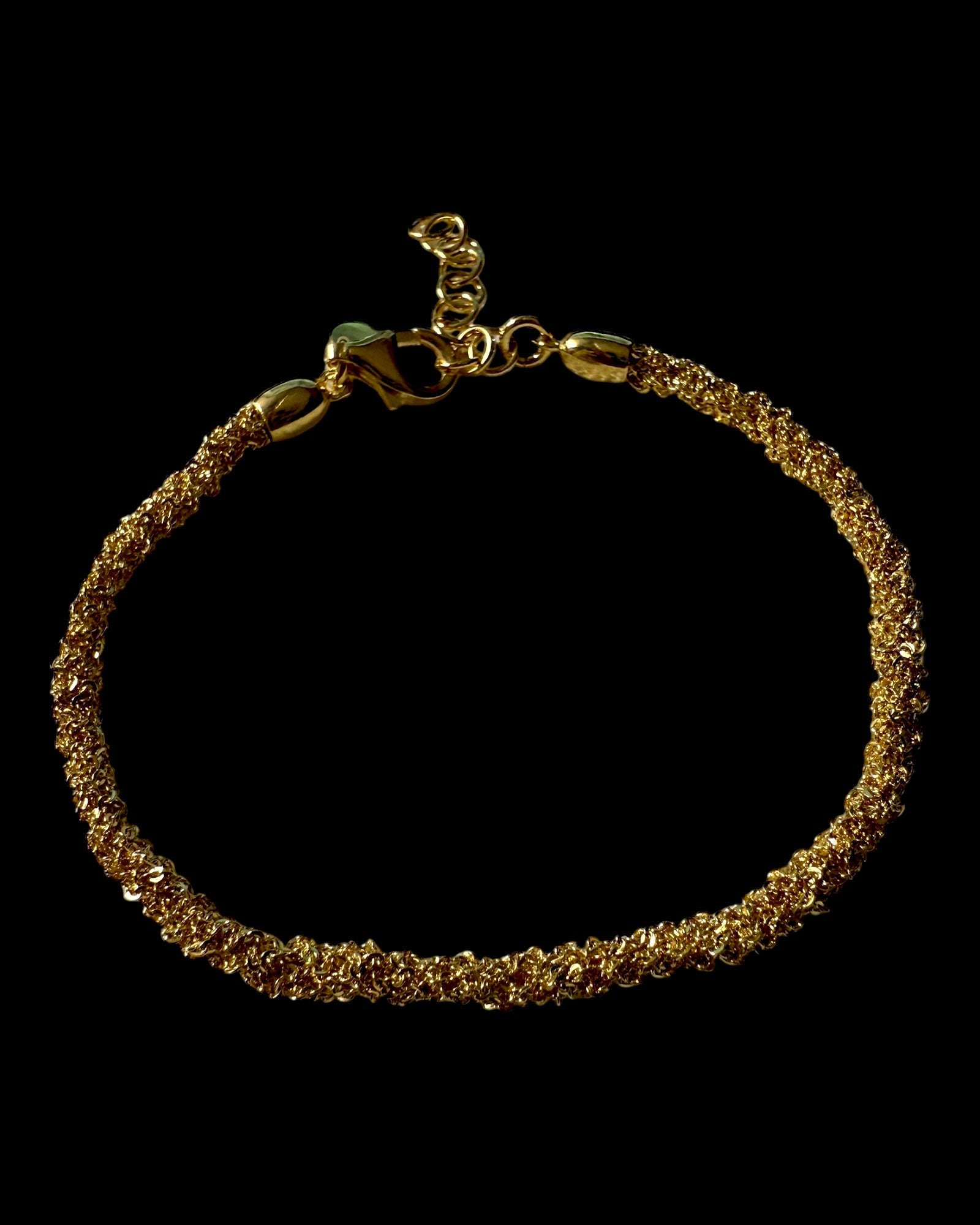 Pulseira Simples com Brilho em Prata Dourada