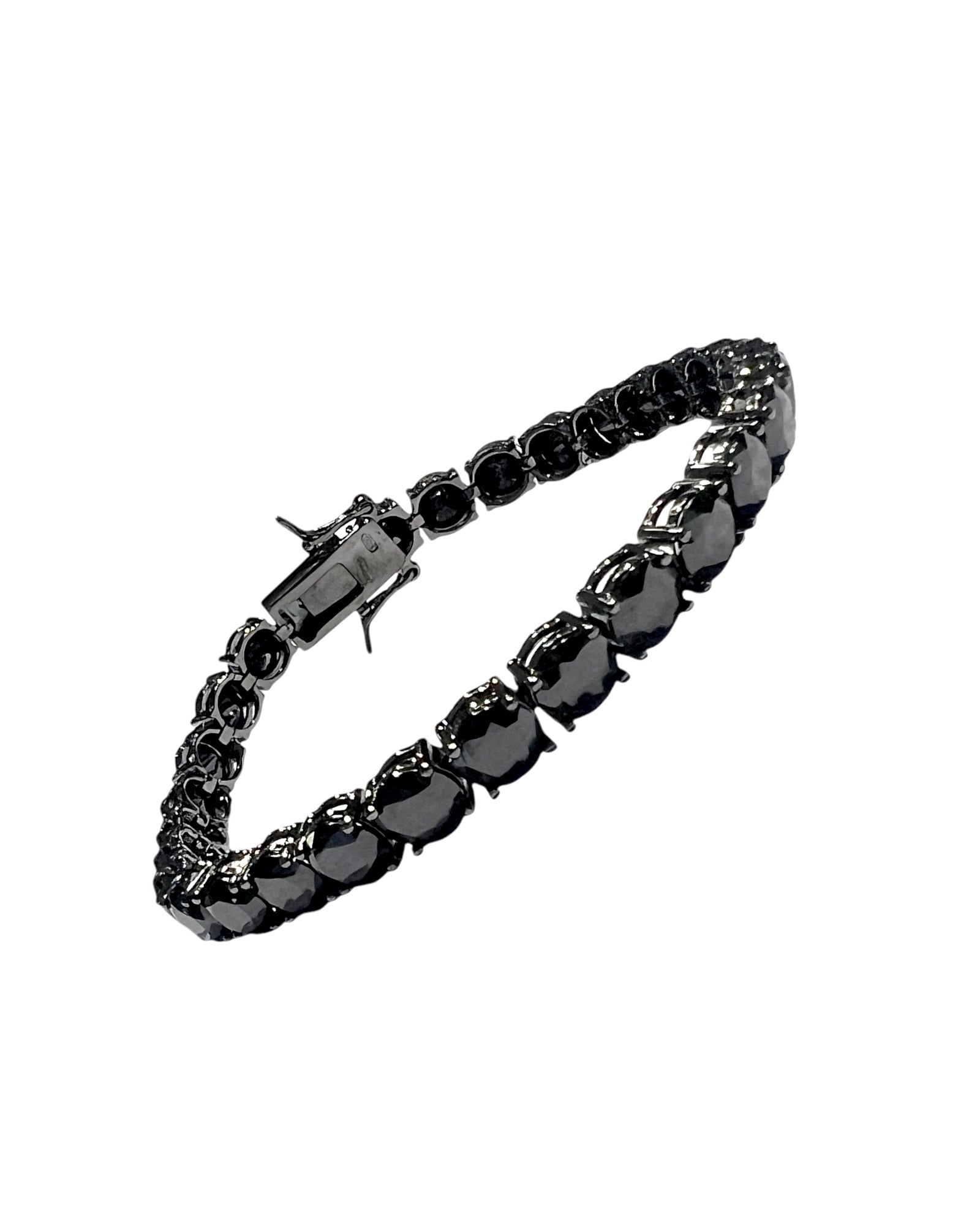 Black Shiny Bracelet in Silver