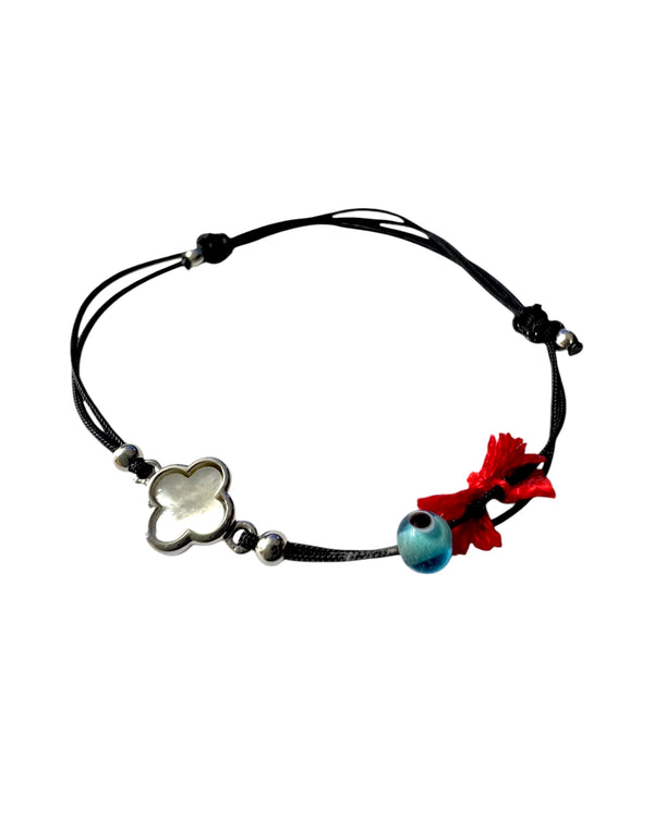 Pulseira Seda Flor em Prata