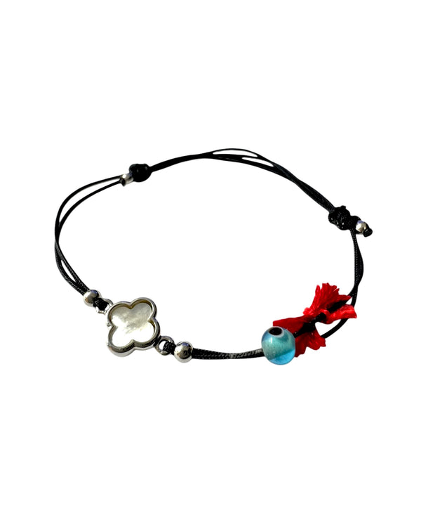 Pulseira Seda Flor em Prata