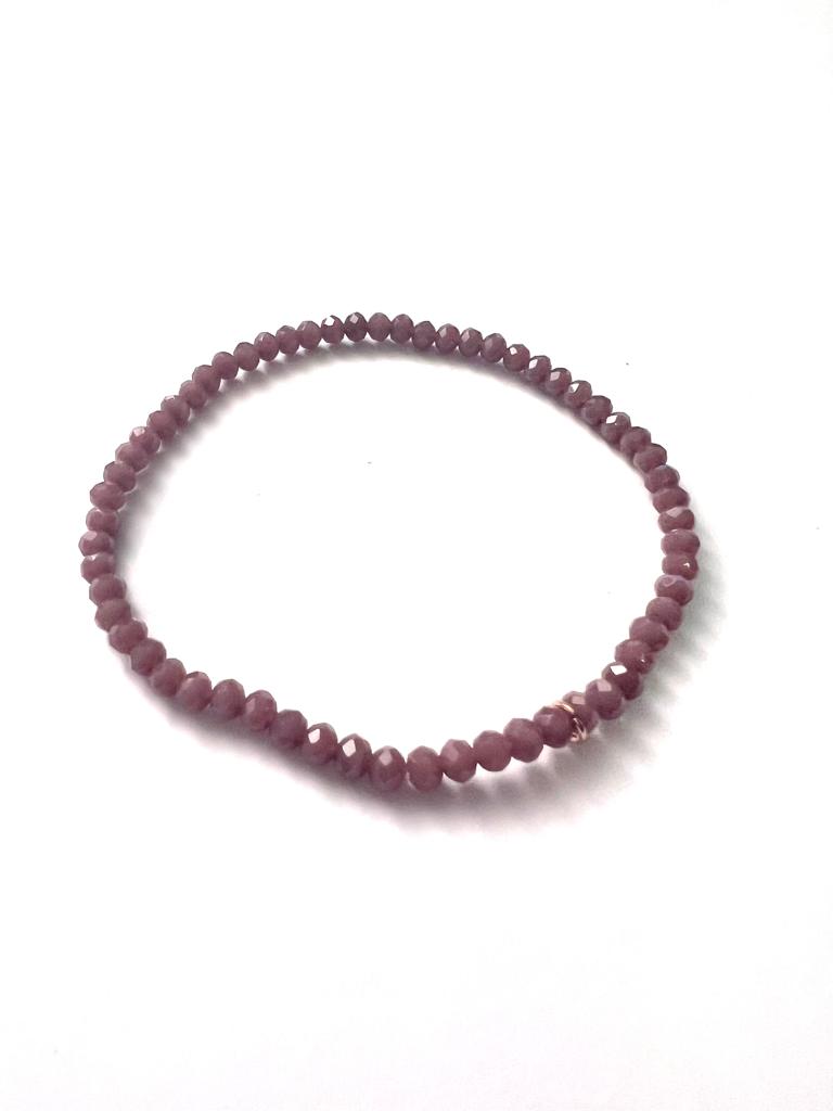 Pulseira Lilás com Prata Rosa