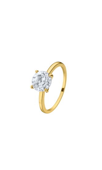 Gold Plated Solitaire Ring