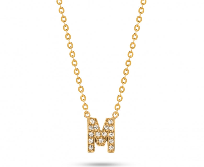 Colar Letra "M" Ouro