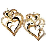 Viana's Heart 22 Earrings with Black Enamel